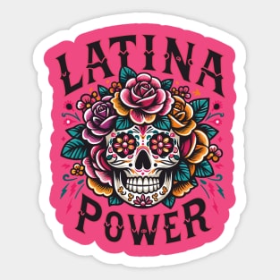 Latina Power Ethnic Pride Sugar Skull Sticker